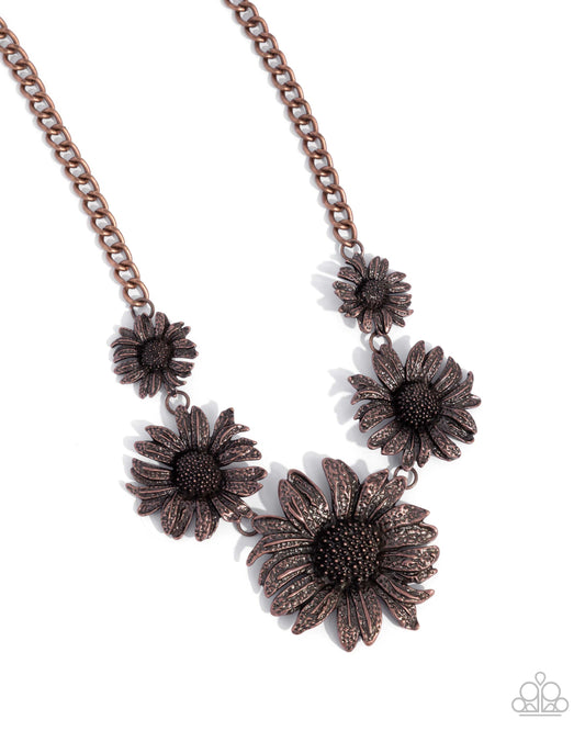 Sunflower Spring - Copper Sunflower Necklace Paparazzi N3298