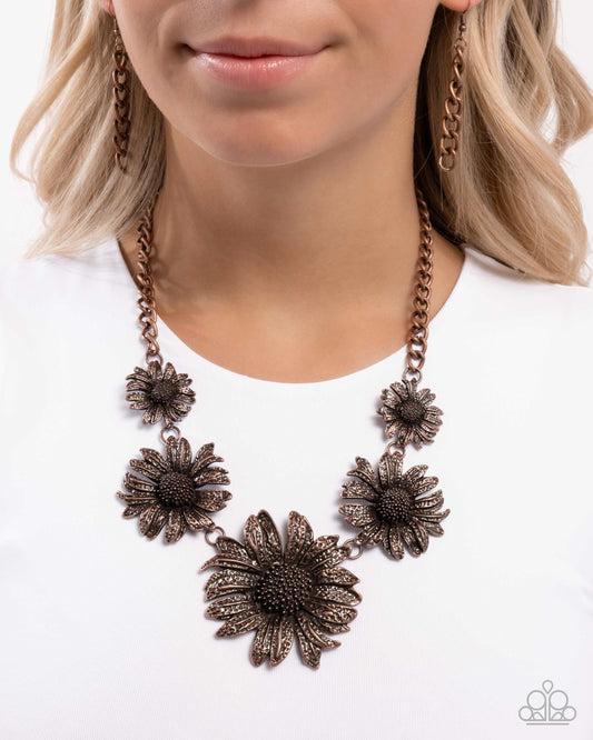 Sunflower Spring - Copper Sunflower Necklace Paparazzi N3298