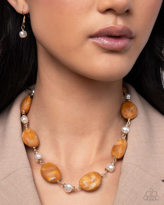 Complete Look Necklace Selective Socialite & Selective Slay Bracelet Brown Bead Set Paparazzi N3576