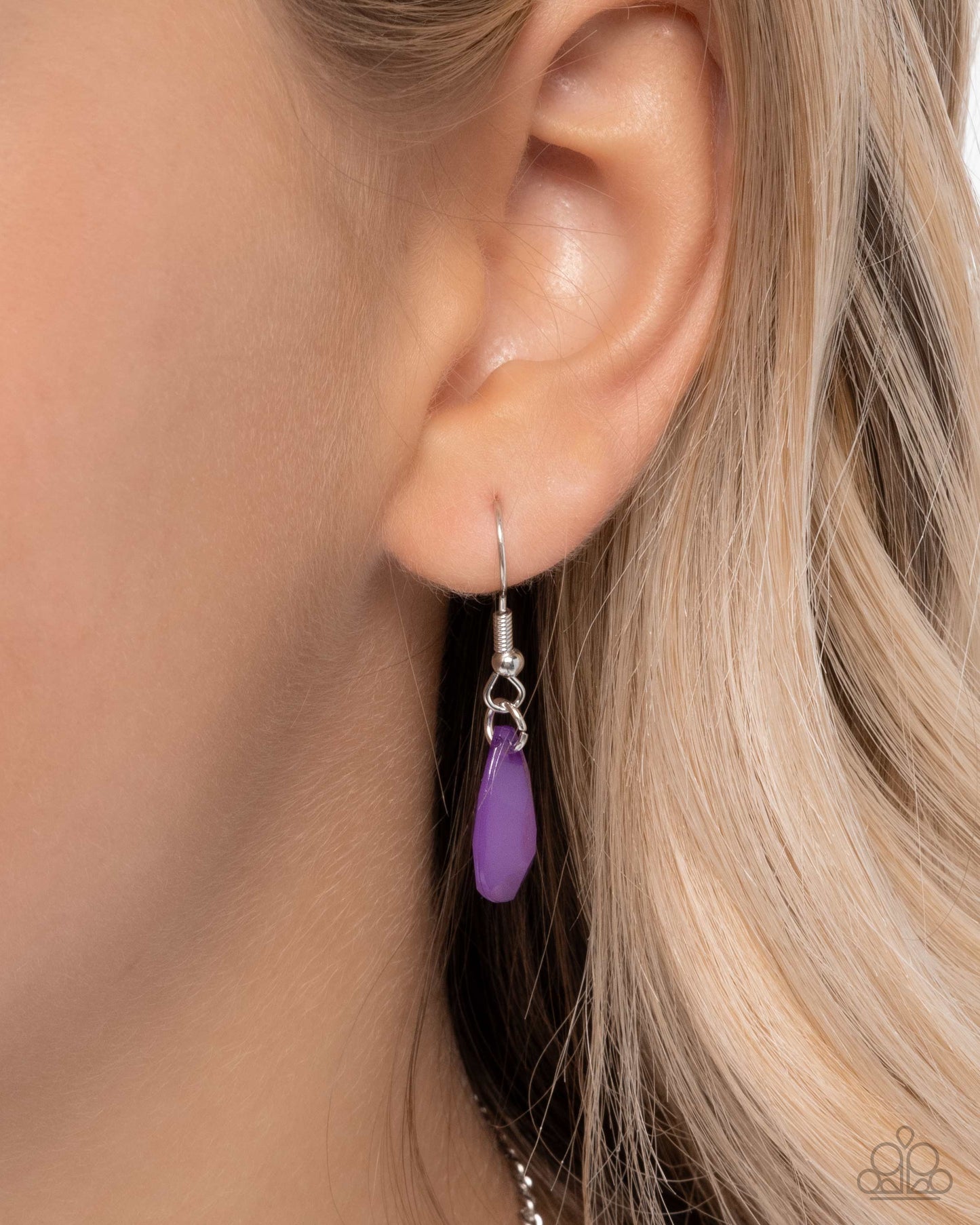 Socialite Statement - Purple Milky Teardrop & Iridescent Gem Necklace Paparazzi N2929
