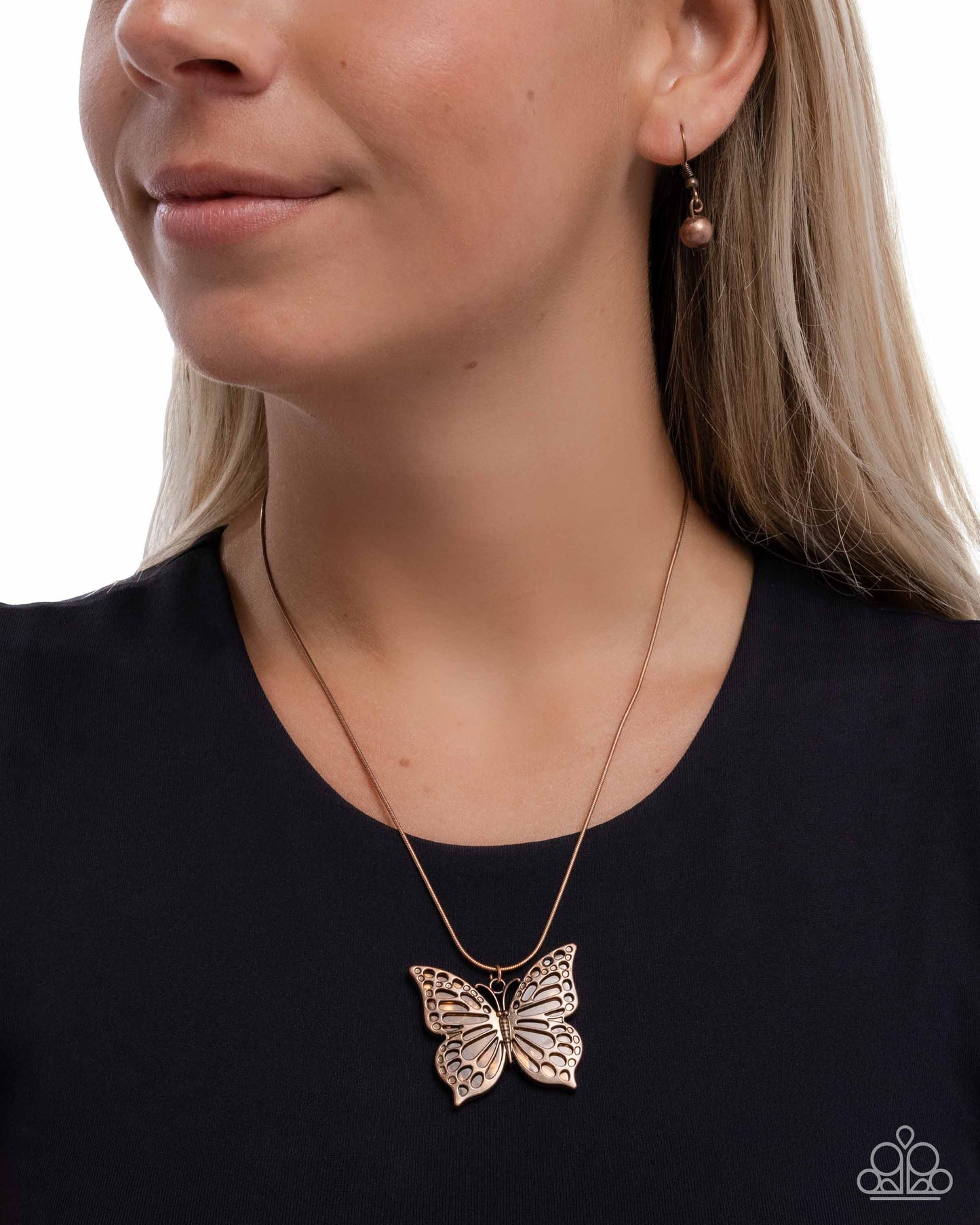 Magical Metamorphosis - Copper Butterfly Necklace Paparazzi N2824