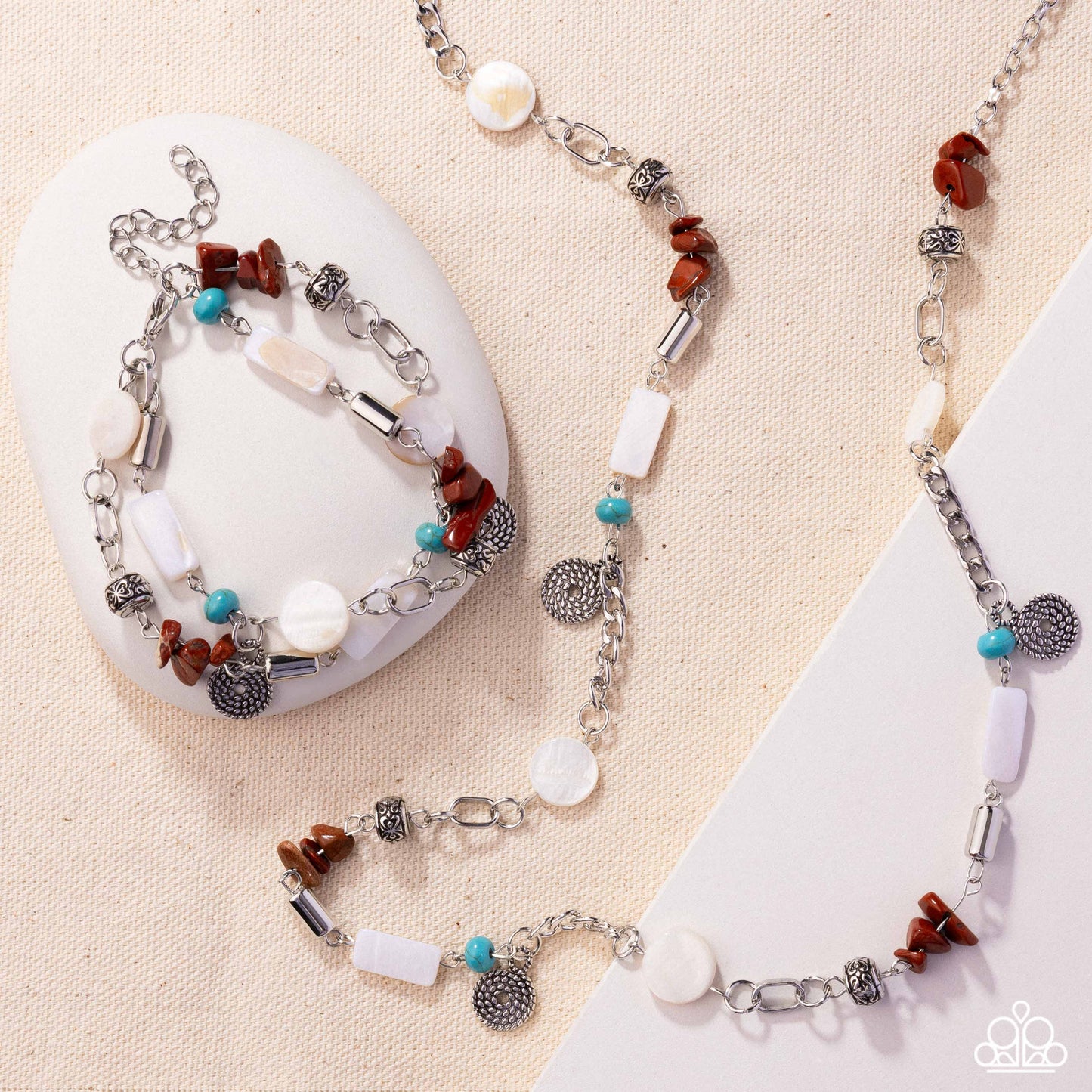 Sentimental Serenity - Complete Look Necklace: Secretive Sentiment - Red & Bracelet: Sentimental Statement - Red