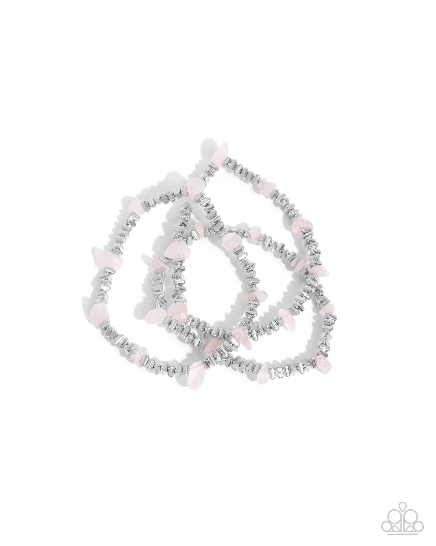 Complete Look - Earthy Expertise Necklace & Naturally Talented Bracelet Silver Pink 2-Piece Set Paparazzi N3597