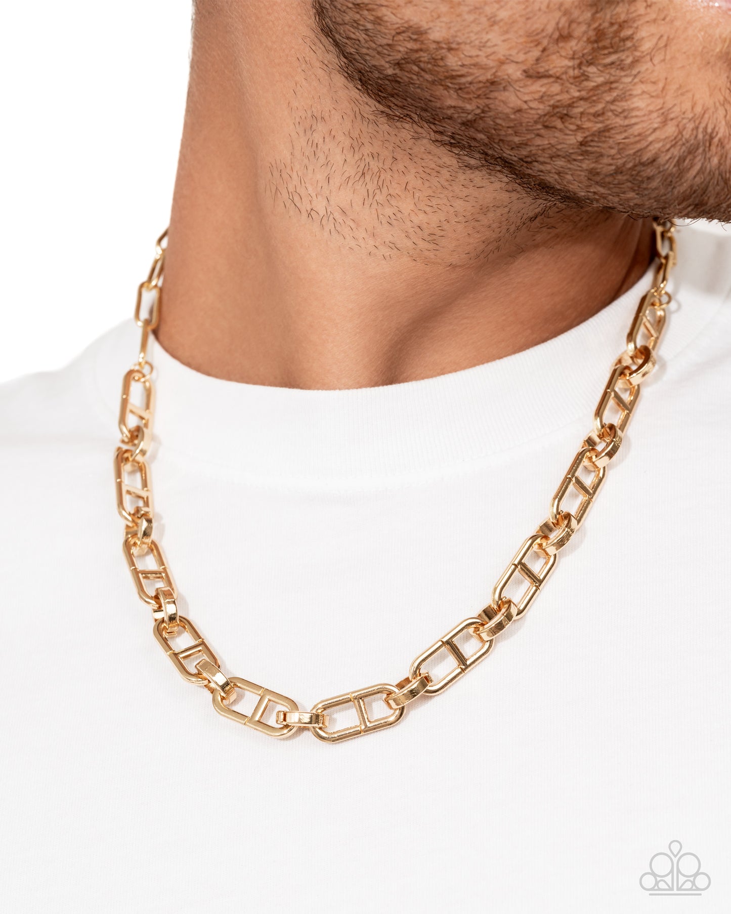 WHEEL Life - Complete Look - Necklace: The WHEEL Thing & Gold, Bracelet: Wheel Boss - Gold Jewelry Set Paparazzi N3559