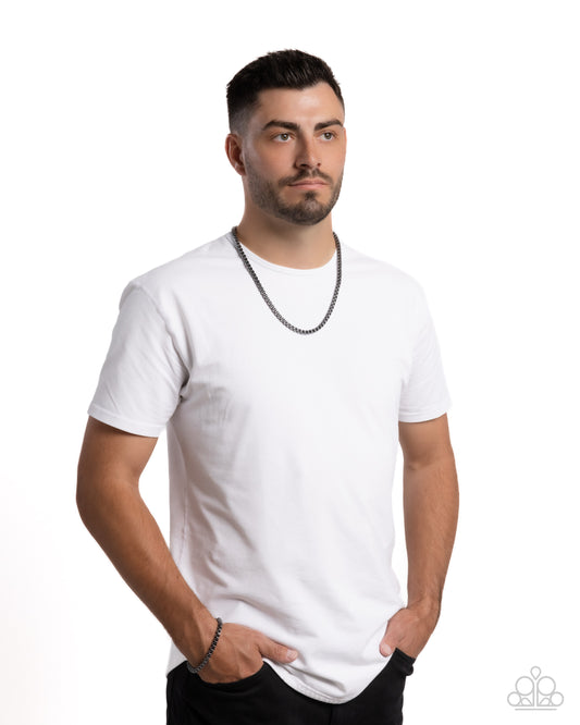 Complete Look - Alternative Appeal - Black Gunmetal Chain Urban Necklace & Alternative Approach - Black Gunmetal Urban Chain Bracelet Paparazzi