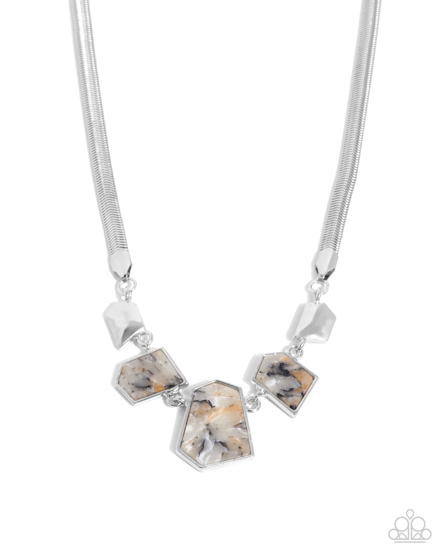 Complete Look -  Lined Legacy Multicolored Abstract Stone Necklace & Lined Leisure Multicolored Stone Bracelet Paparazzi N3600