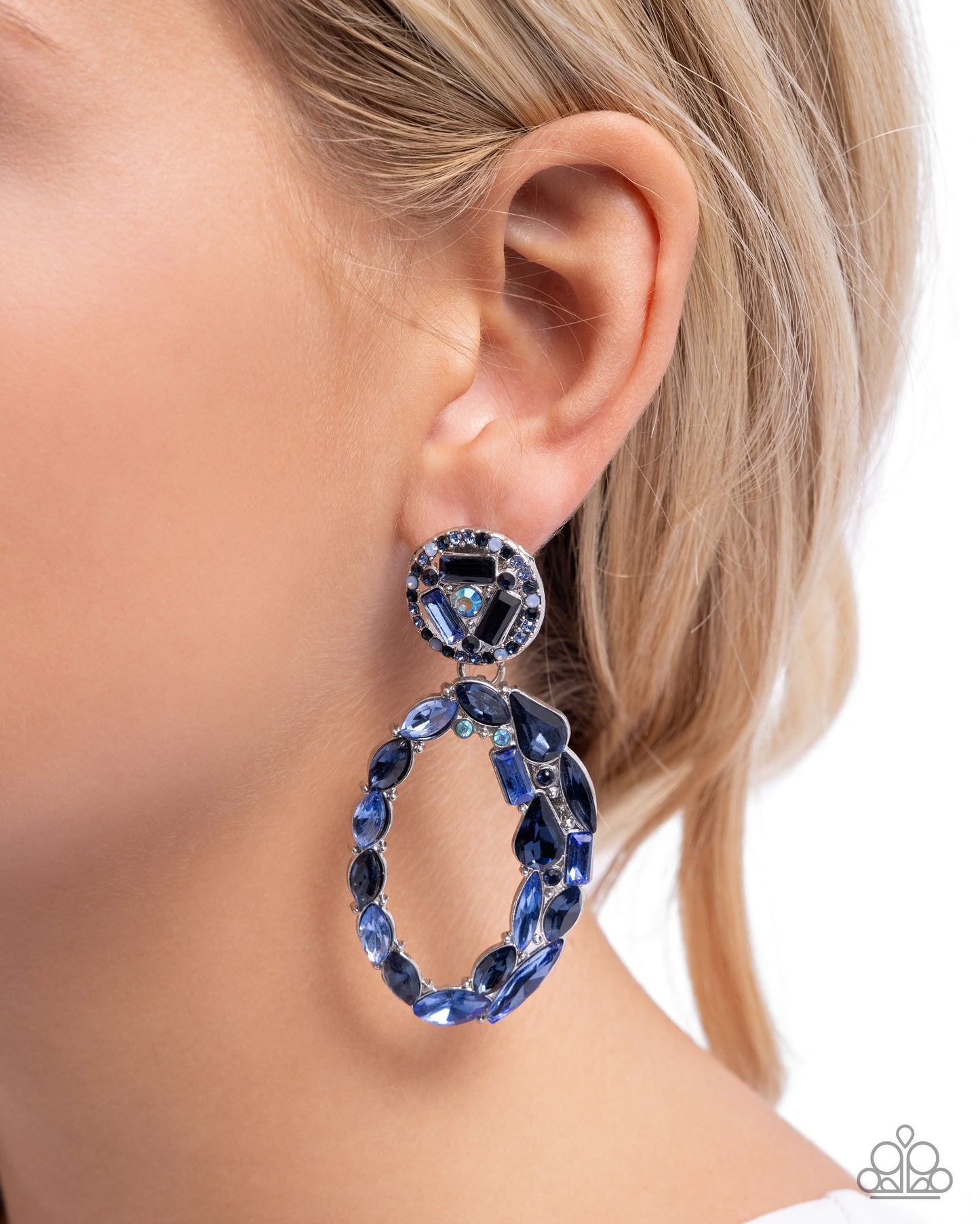 Eclectic Elevation - Blue Multicolored & Iridescent Gem Post Earring Paparazzi E2693