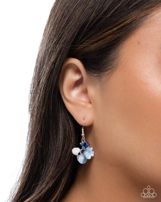 Fantastical Fairytale - Blue Montana Gem, Winter Sky Flower Earring Paparazzi E2757