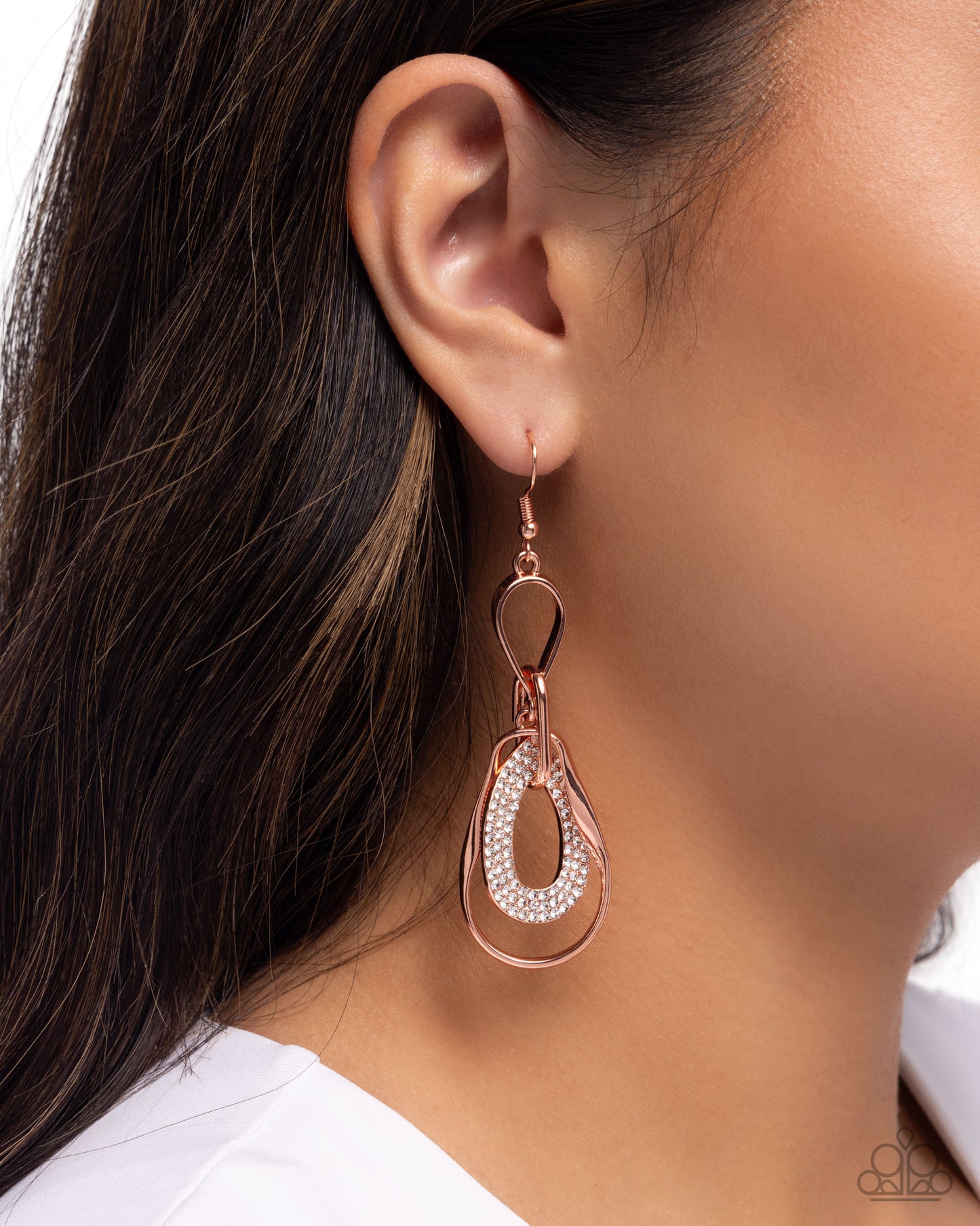 Teardrop Triumph - Copper - Shiny Copper Teardrop Chandelier Earring Paparazzi E2694