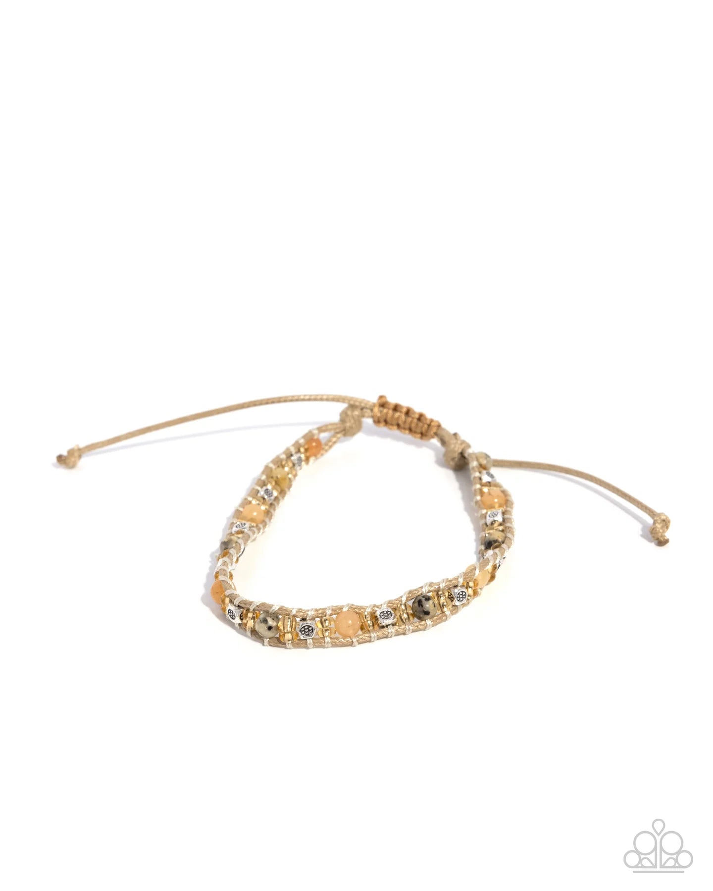 Paparazzi Mesmerizing Motif - Yellow Gold Bead Cord Slide Bracelet B2491