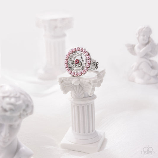 Fairytale Beginning - Pink - Baby Pink Pearl & Light Rose Rhinestone Ring Paparazzi R0989