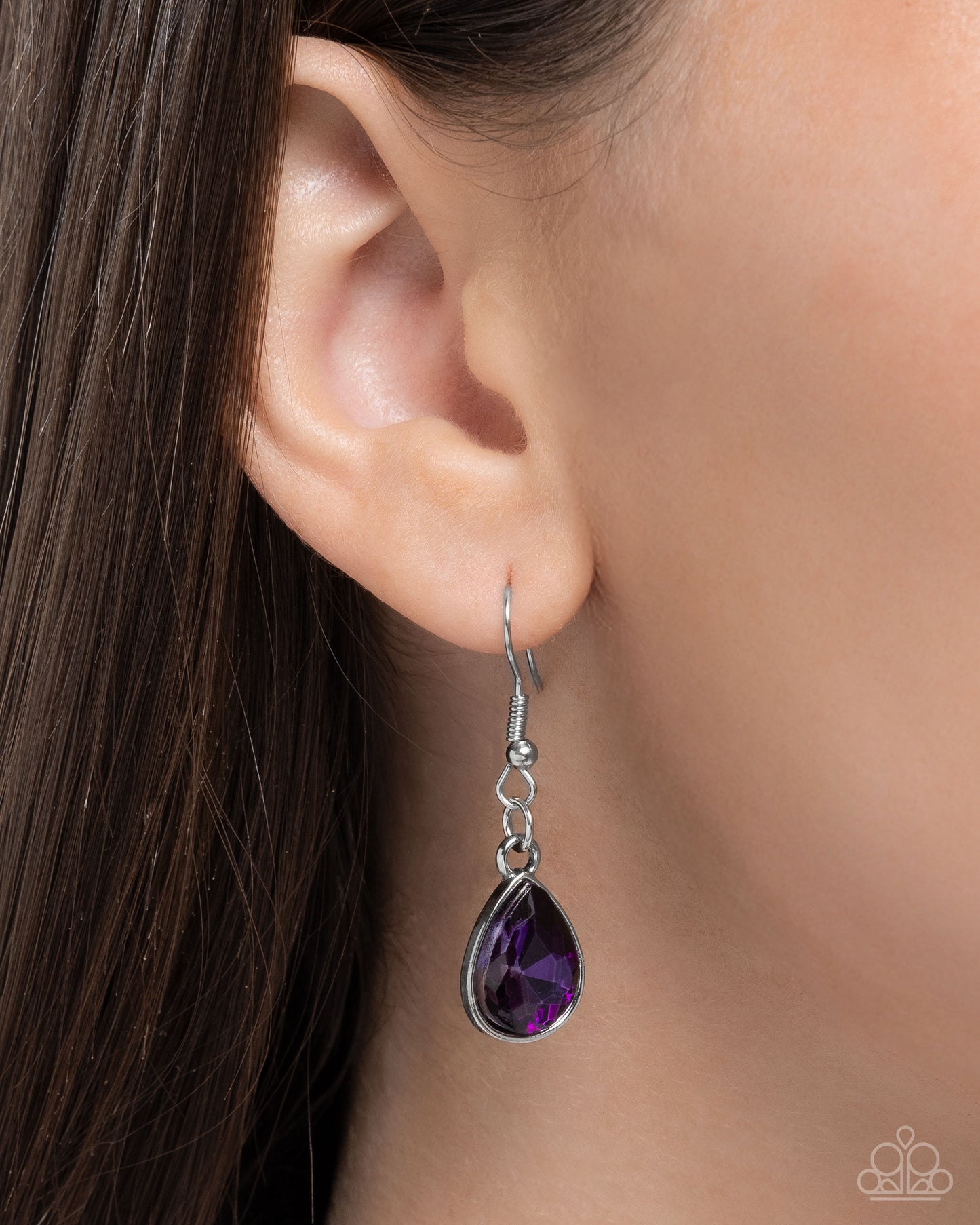 Sassy Salutation - Purple Aurum, Smoky, Silver Gem & Black Ribbon Necklace Paparazzi N3465