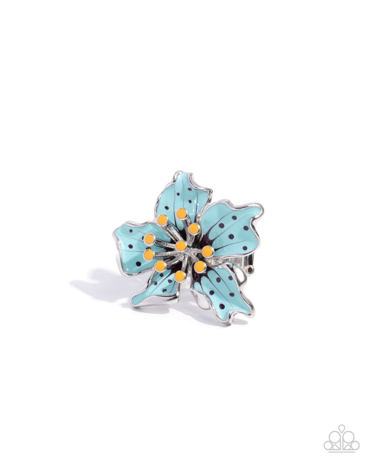 Fast Florals - Blue - Light Blue Flower Statement Ring Paparazzi R0997