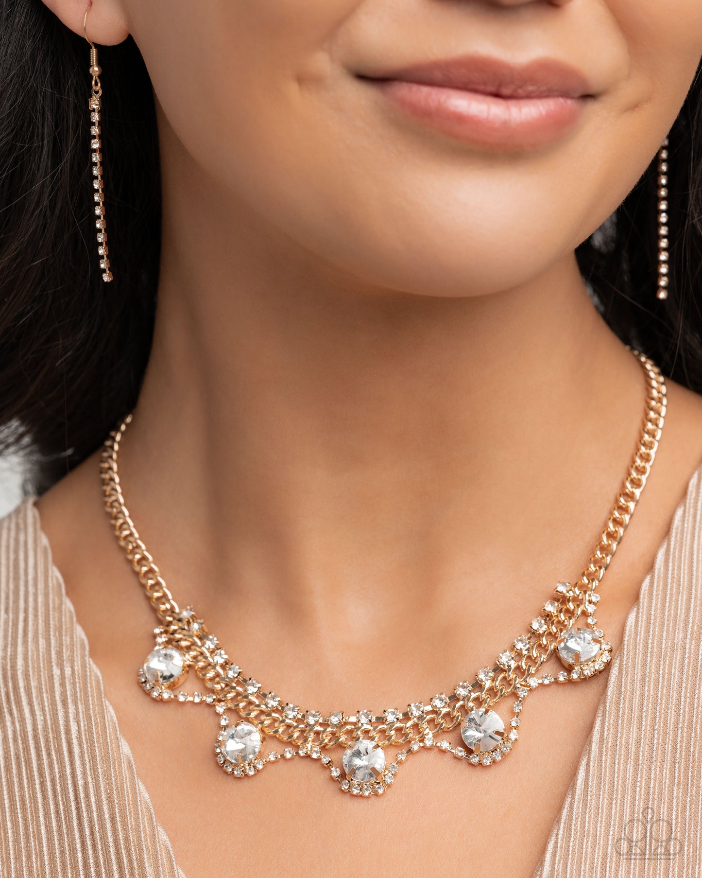 Complete Look - Never Enough Elegance Gold Necklace & Ceaseless Chic Gold Earring Paparazzi N3499