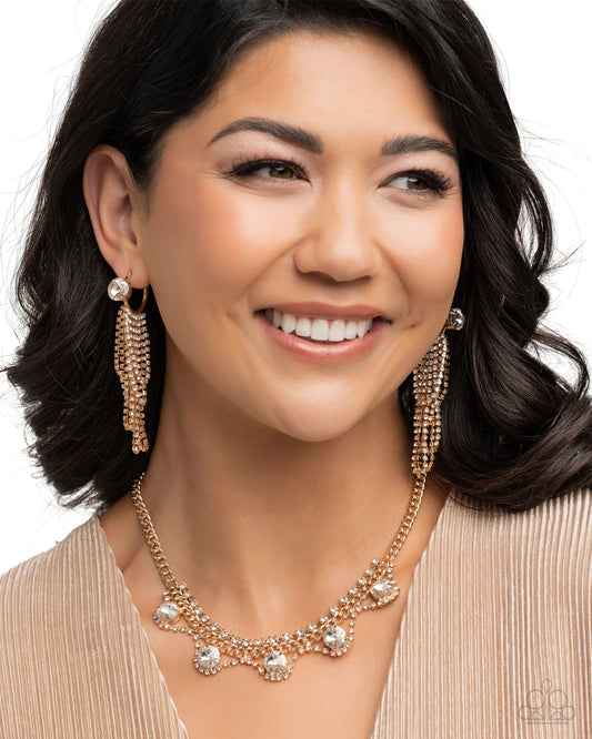 Complete Look - Never Enough Elegance Gold Necklace & Ceaseless Chic Gold Earring Paparazzi