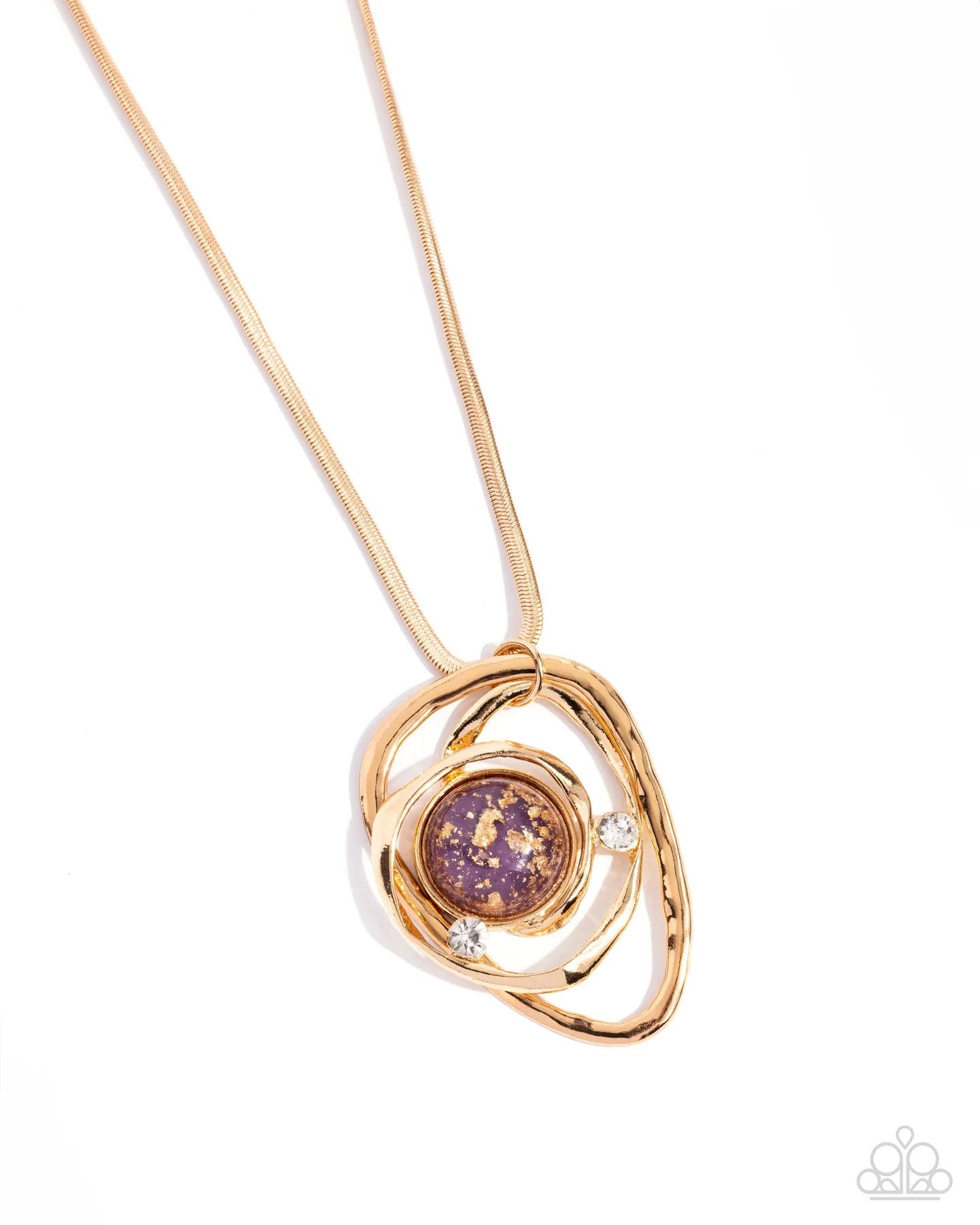 Paparazzi Abstract Advance - Purple Cat's Eye Gold Flecked Necklace N3741