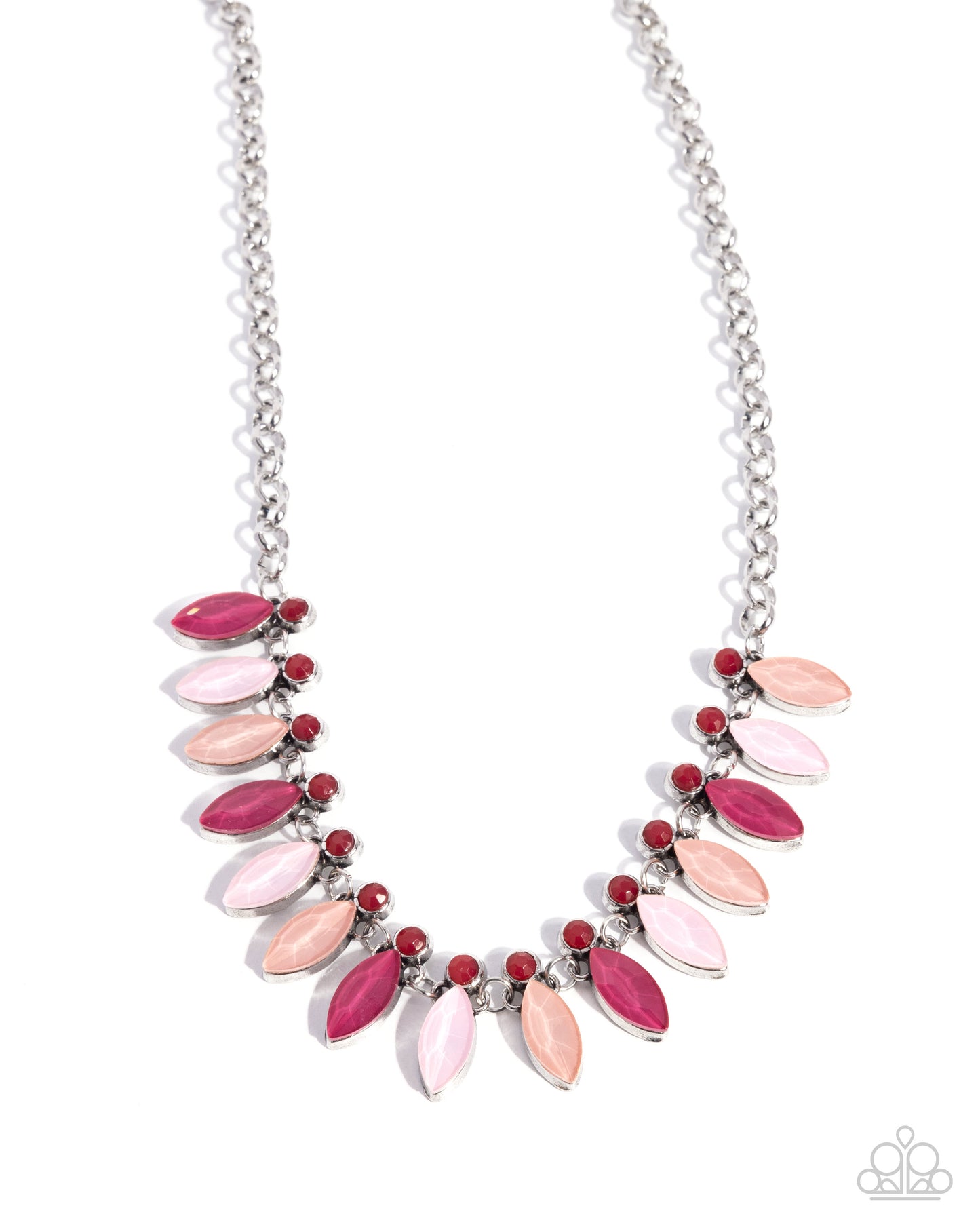 Colorful Citation - Pink Multicolored Gem Desert Flower Bead Necklace Paparazzi N2933