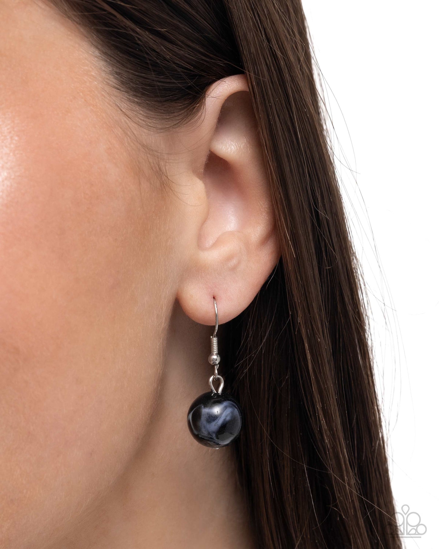 Bewitching Texture - Black Matte, Black Acrylic & Filigree Antiqued Silver Bead Necklace Paparazzi N3571