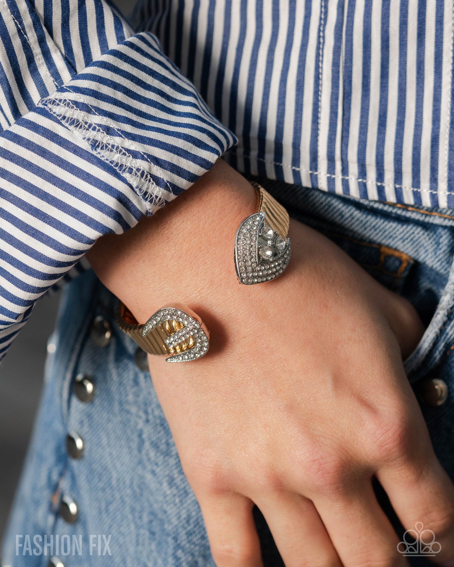 Fashion Forward Feature - Gold Buckle Style Cuff Bracelet Magnificent Musings Fashion Fix June 2025 Paparazzi B2249