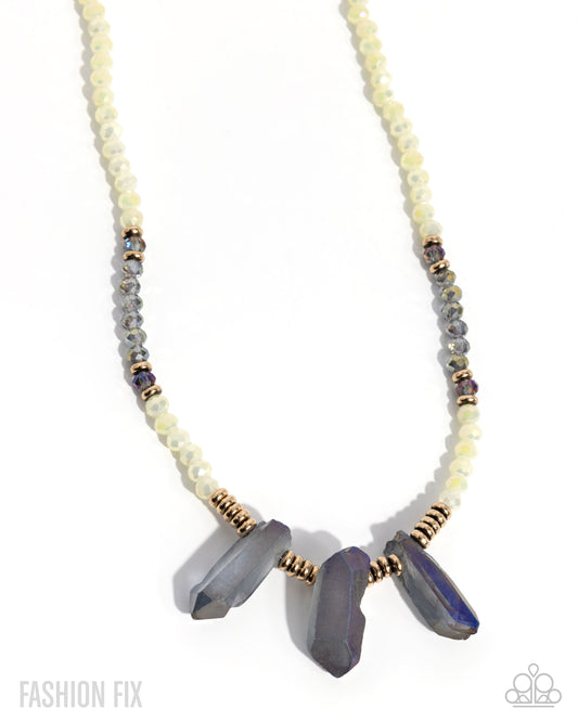 Stately Showcase - Multi UV Shimmery Gray & White Bead, Gray Crystal-Inspired Stone Necklace Sunset Sightings May 2025 Fashion Fix Paparazzi