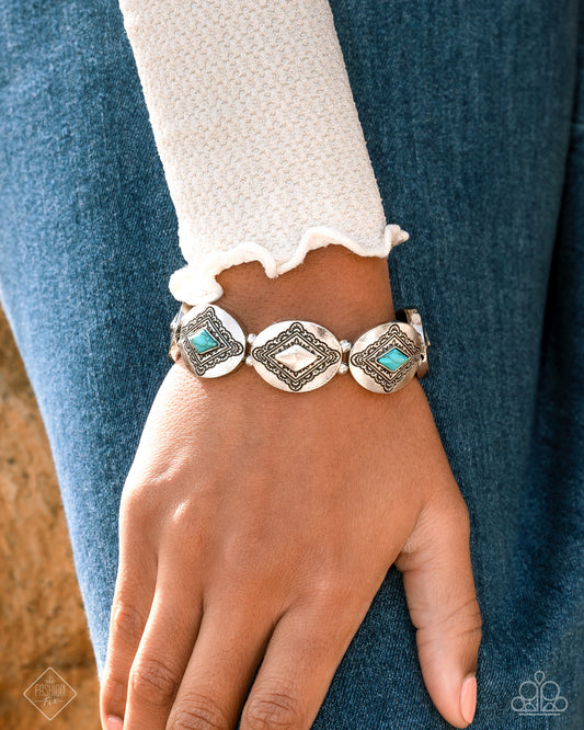 Elemental Example - Blue Turquoise Stretch Bracelet Simply Santa Fe Fashion Fix April 2025 Paparazzi