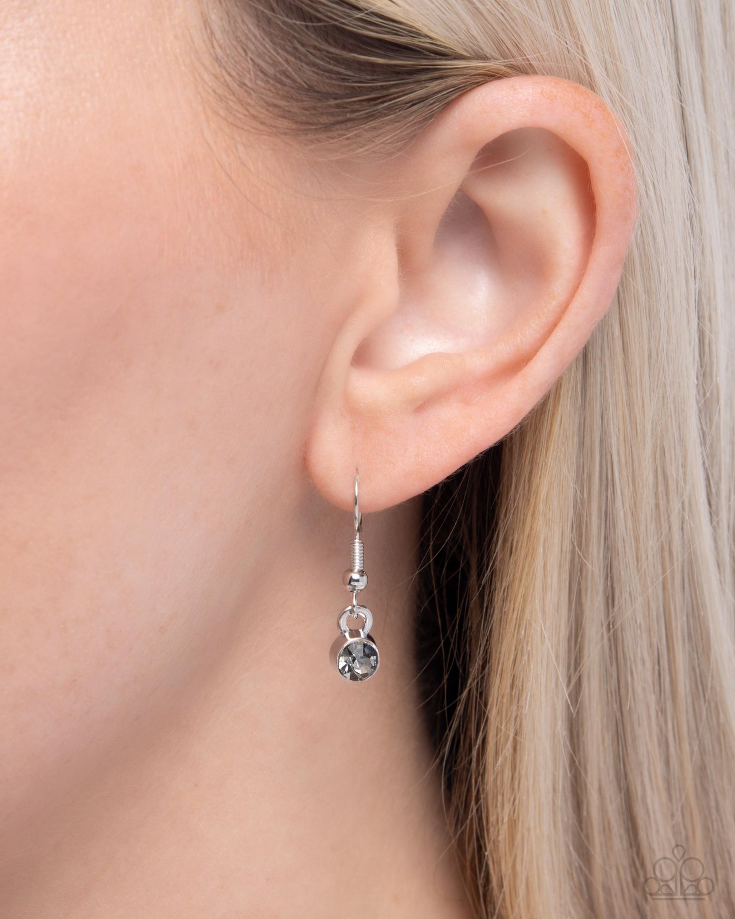 Paparazzi Tilted Tranquility - Black Painted & Smoky Heart Gem Lanyard Necklace