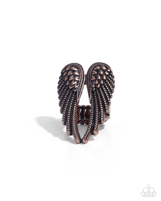 Angelic Actress - Copper Angel Wing Ring Paparazzi R0100