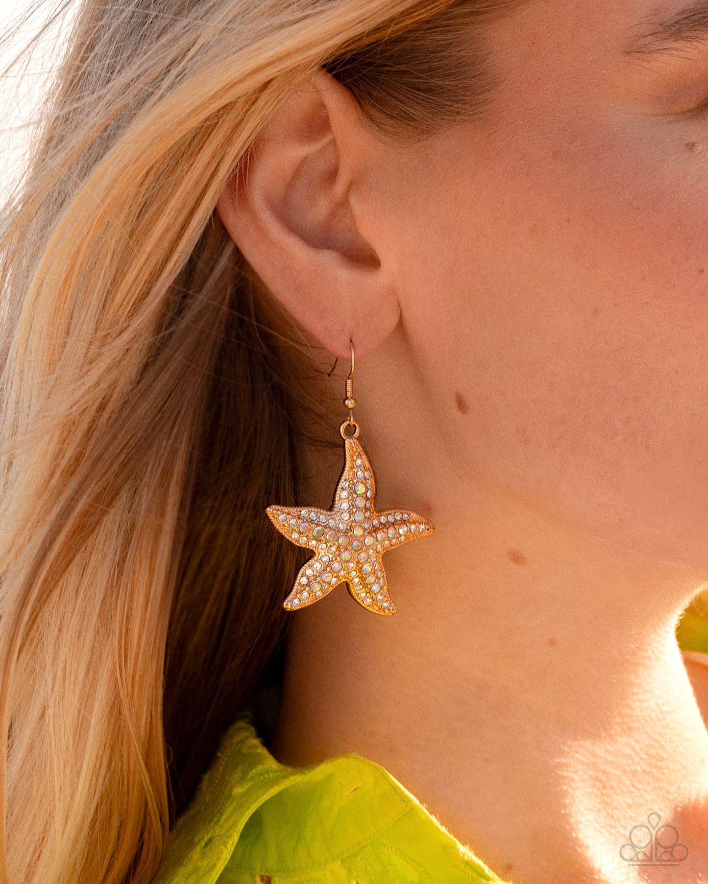 Starfish Spectacle - Gold Starfish Beach Style Earring Paparazzi E2919