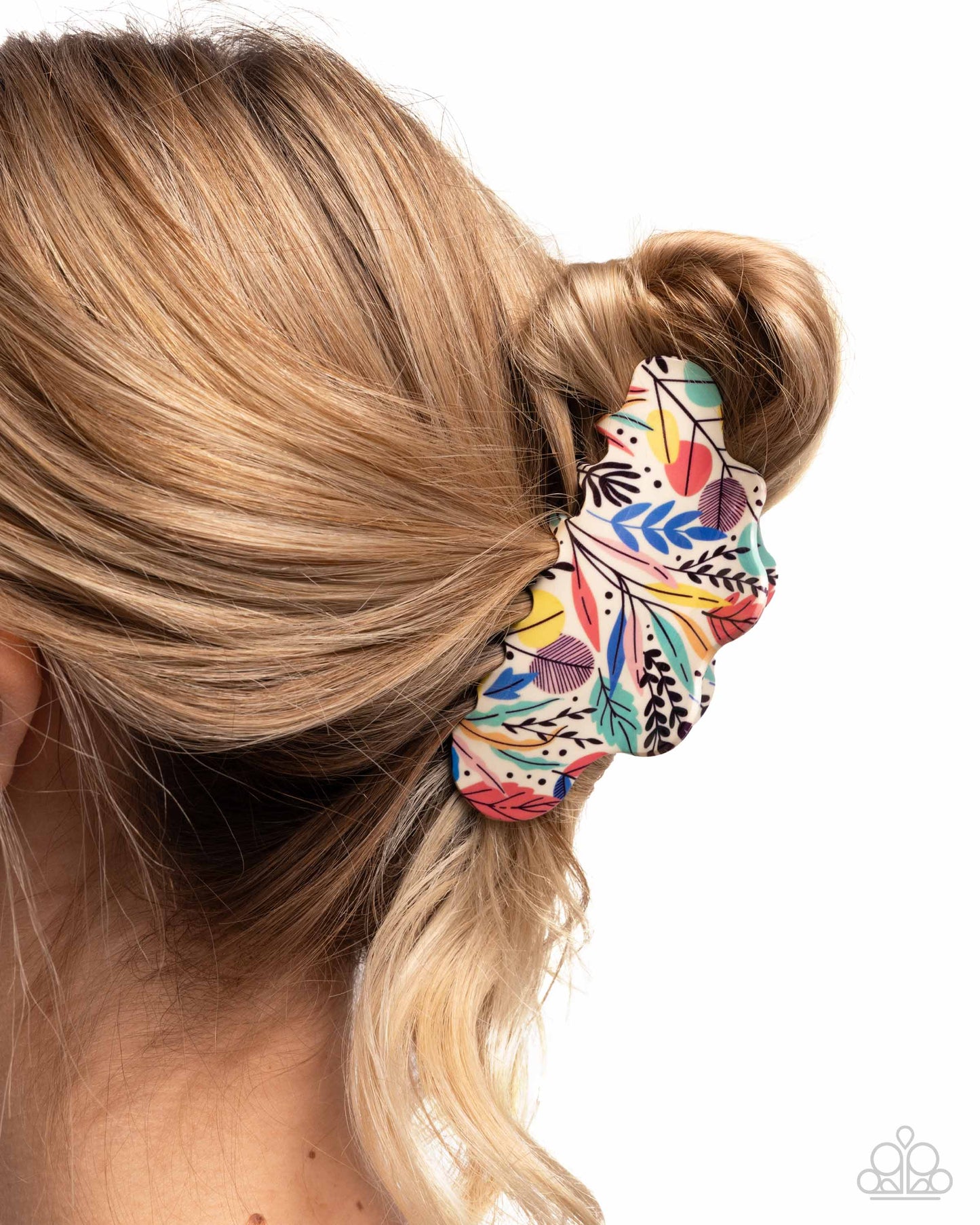 Wavy Wallflower - Multicolored Blooming Floral Motif Claw Hair Clip Paparazzi H0188
