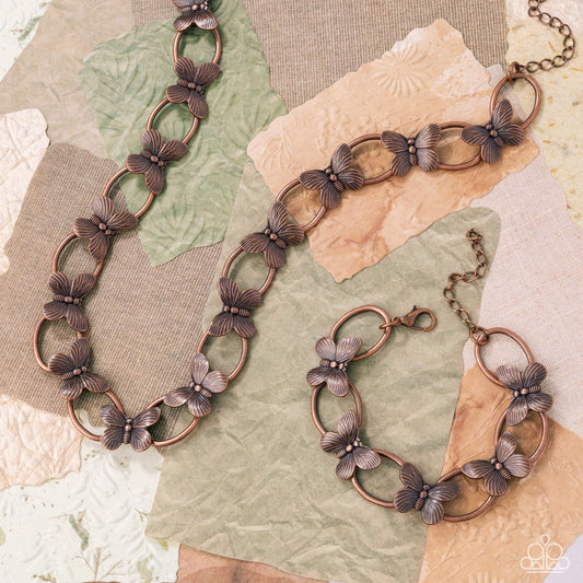Fluttering Form - Complete Look Necklace: Butterfly Build - Copper Bracelet: Fluttering Fabrication