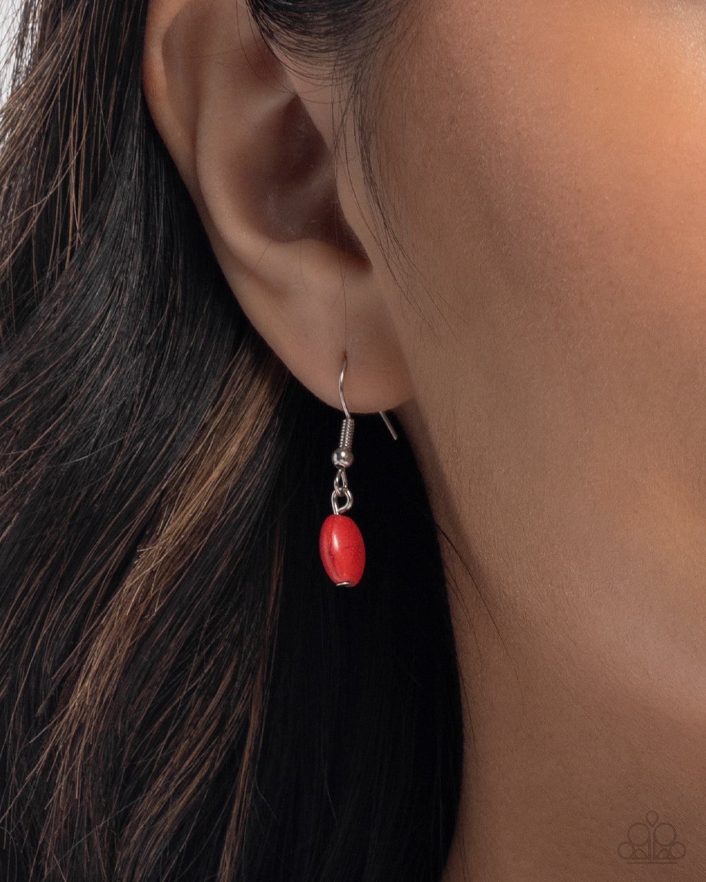 Frankly Flirting - Red & Blue Turquoise Stone Santa Fe Style Layered Necklace Paparazzi N3090