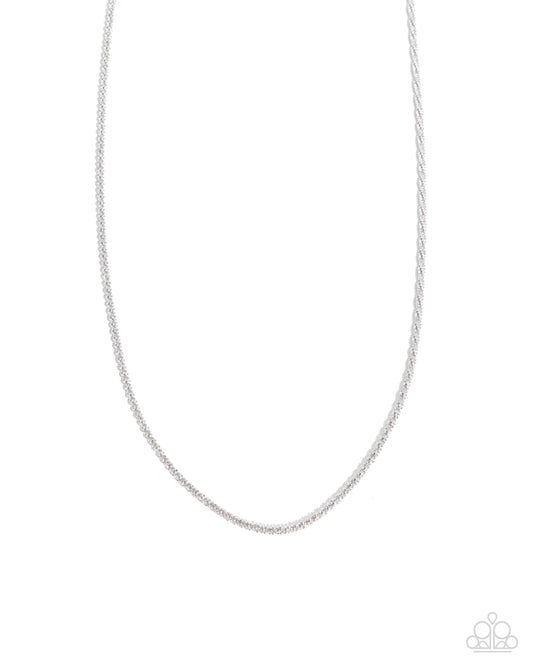 Stainless Souvenir - Silver Stainless Steel Urban Necklace Paparazzi N3223