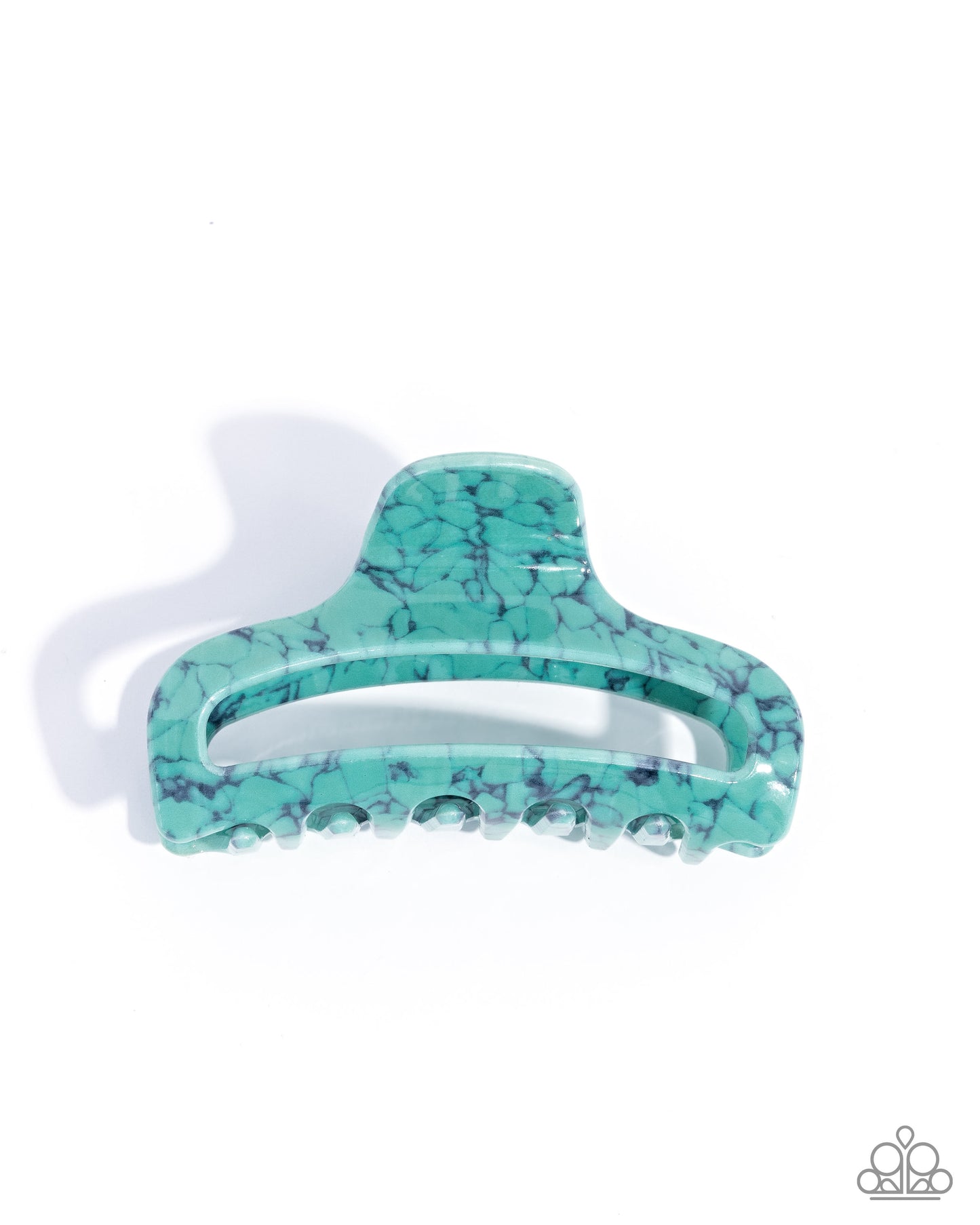 Marbled Model - Blue Marbled Turquoise Claw Hair Clip Paparazzi H0178