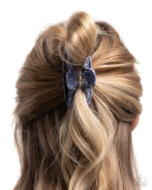 Marbled Model - Silver Gray Acrylic Claw Hair Clip Paparazzi H0207