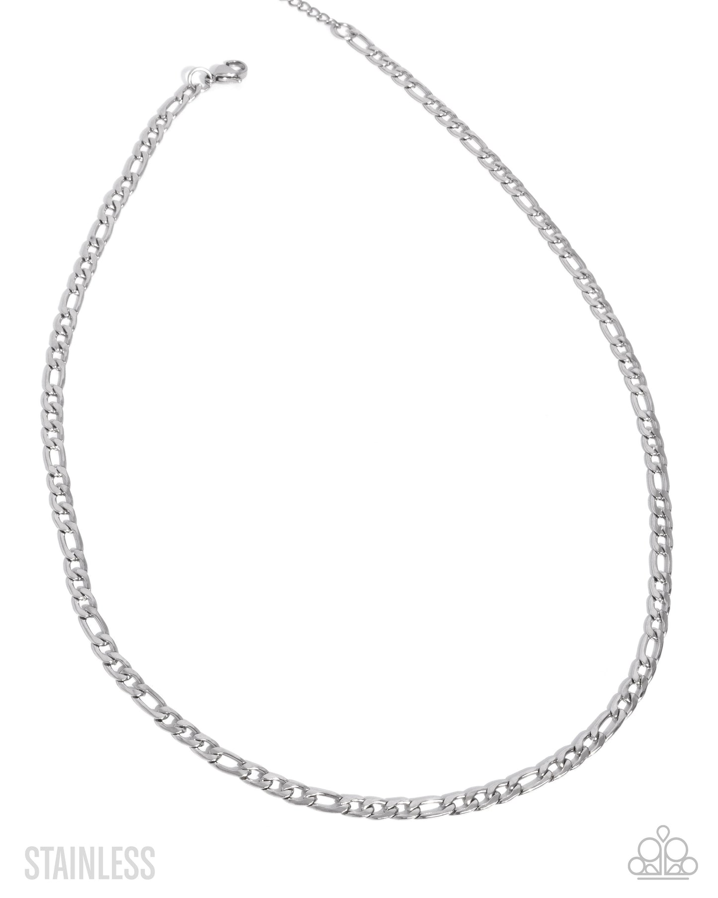 Complete Look - Capable Chain - Silver Stainless Steel Urban Chain Necklace & Capable Command - Silver Stainless Steel Urban Bracelet Paparazzi N3357