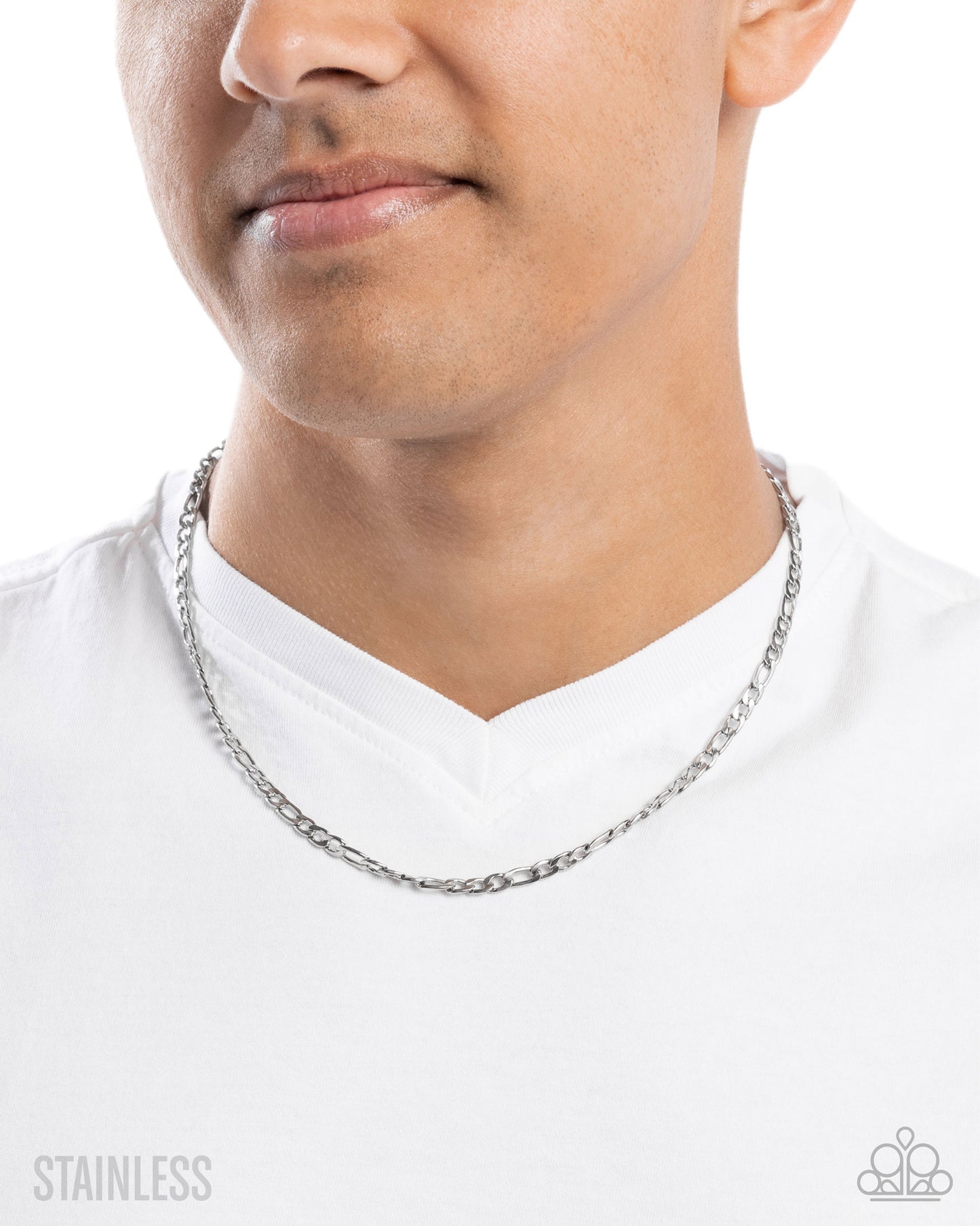 Complete Look - Capable Chain - Silver Stainless Steel Urban Chain Necklace & Capable Command - Silver Stainless Steel Urban Bracelet Paparazzi N3357