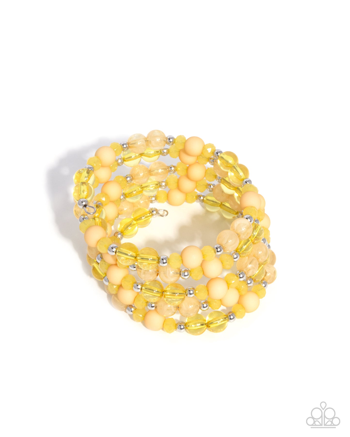 Colorful Chorus - Yellow Misted Marigold Bead Coil Bracelet Paparazzi B2186