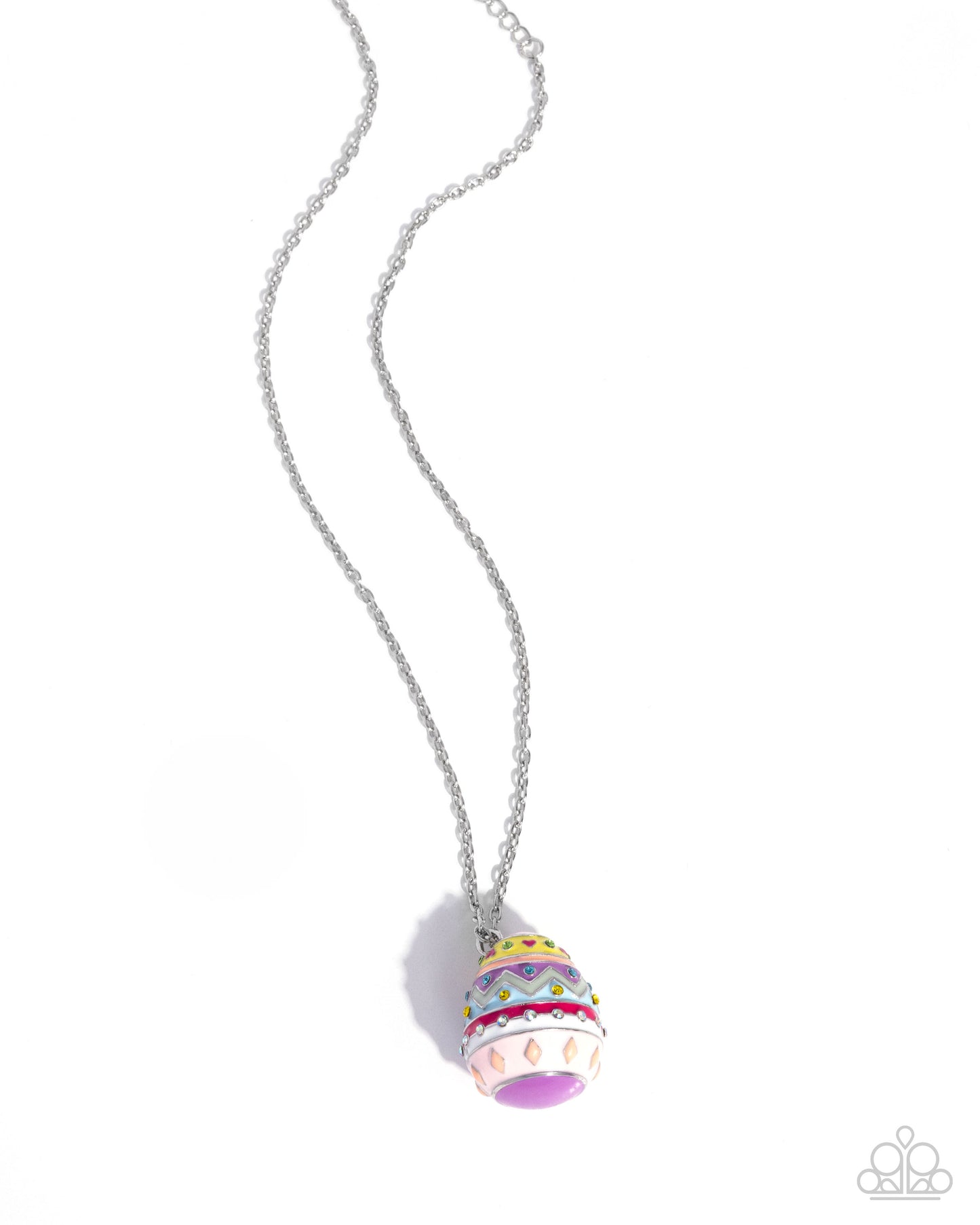 Eclectic Easter Egg - Multicolored Easter Egg Pastel Pendant Necklace Paparazzi