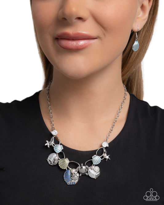 Oceanic Octave - Blue Snail & Seashell Beach Vibe Necklace Paparazzi N2968