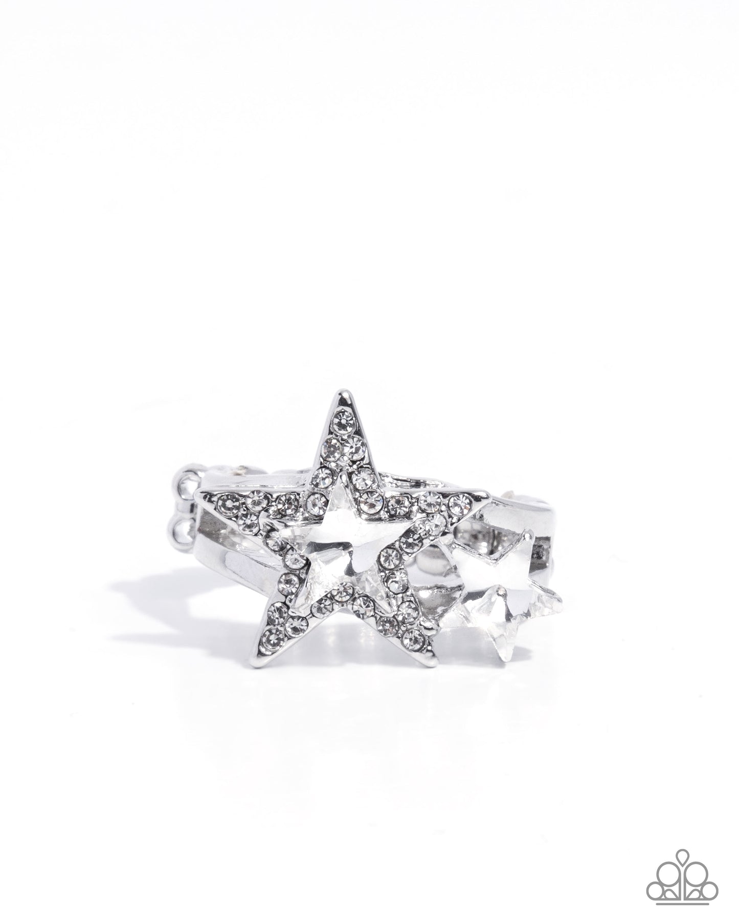 Paparazzi I Pledge Allegiance to the Stars - White Gem Patriotic Star Ring