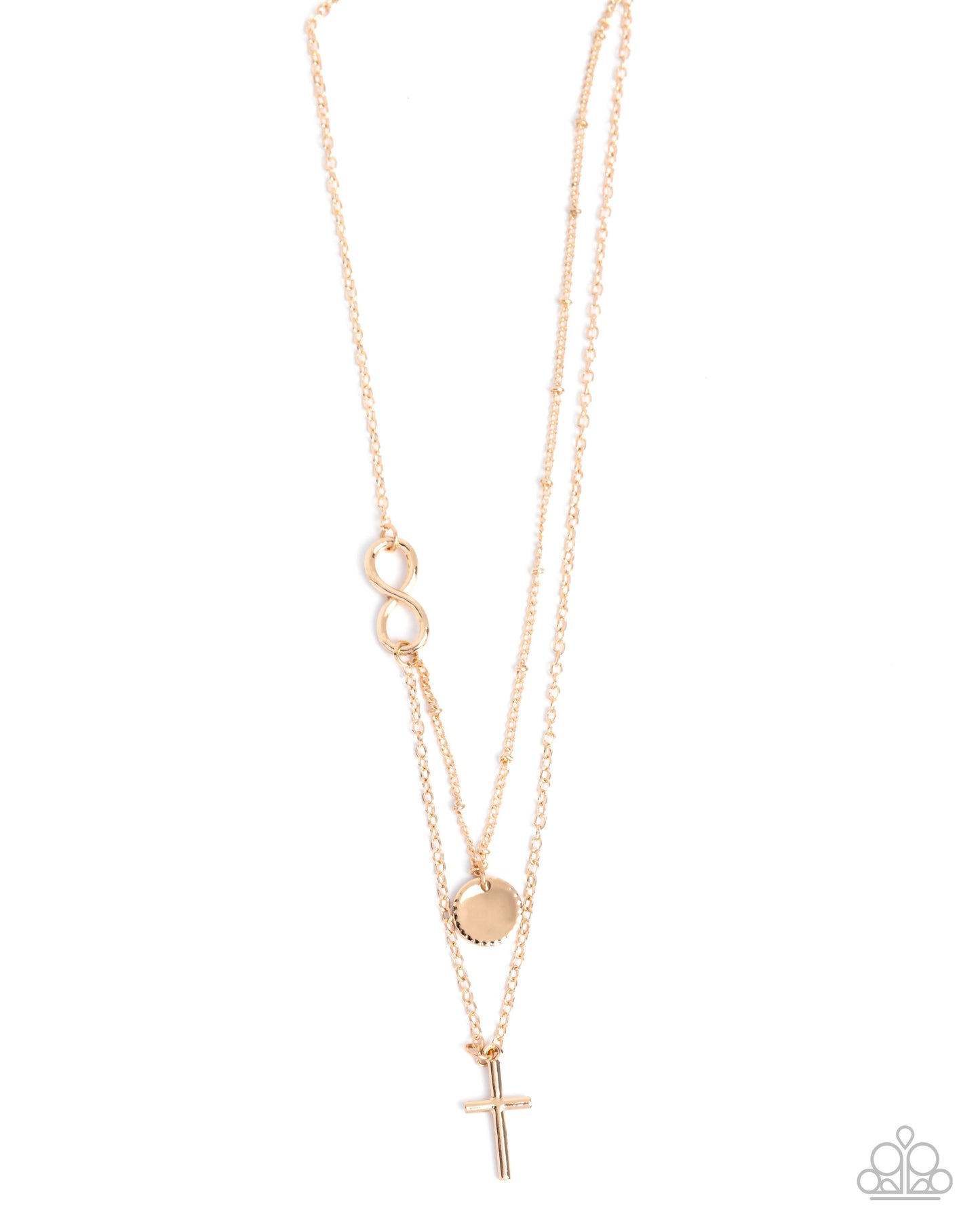 Eternal Embrace - Gold Infinity Sign, Gold Cross Layered Necklace Paparazzi