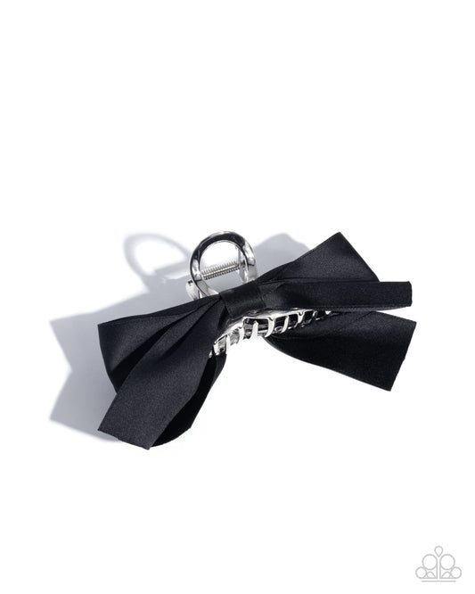 Coquette Class - Black Bow Claw Hair Clip Paparazzi H0162