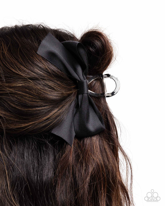 Coquette Class - Black Bow Claw Hair Clip Paparazzi H0162