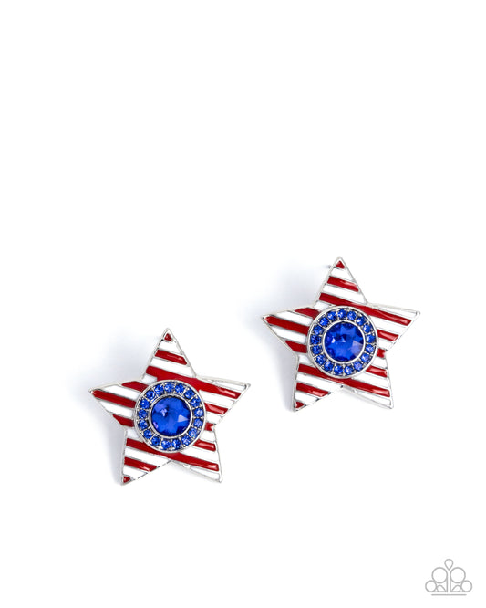 American Aesthetic - Multi Red, White, Blue Star Post Earring Paparazzi