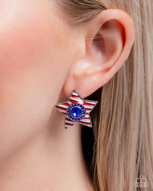 American Aesthetic - Multi Red, White, Blue Star Post Earring Paparazzi