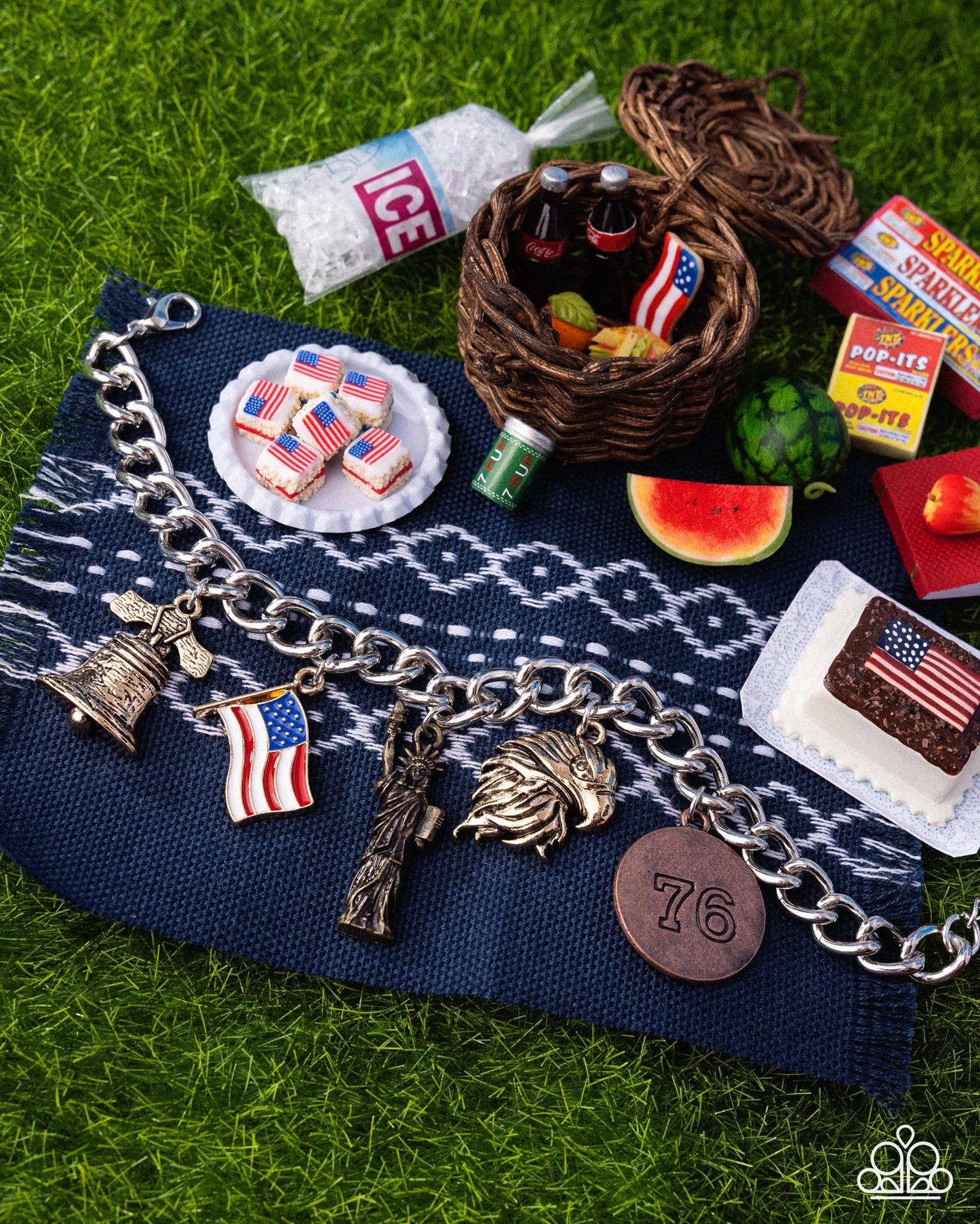 Liberty Legacy - Multi Color Red, White & Blue Patriotic 4th Of July Charm Style Bracelet Paparazzi