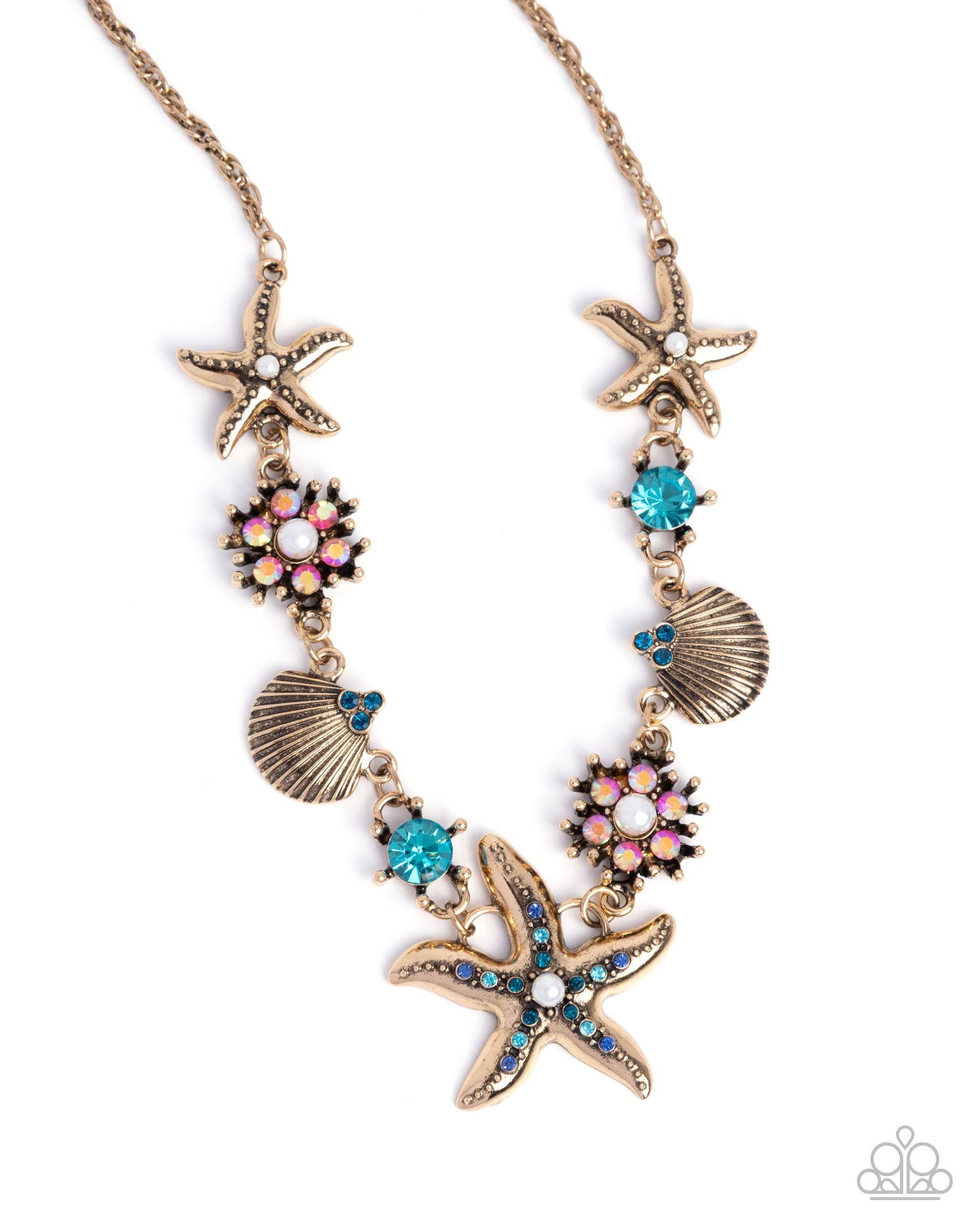 Complete Look Starfish Song Blue Necklace & Starfish Single Blue Bracelet Paparazzi N3331