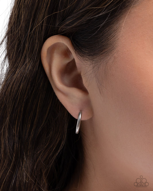 Paparazzi Stainless Spell - Silver Stainless Steel 3/4 Inch Hoop Earring