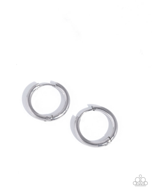 Paparazzi Stainless Spell - Silver Stainless Steel 3/4 Inch Hoop Earring