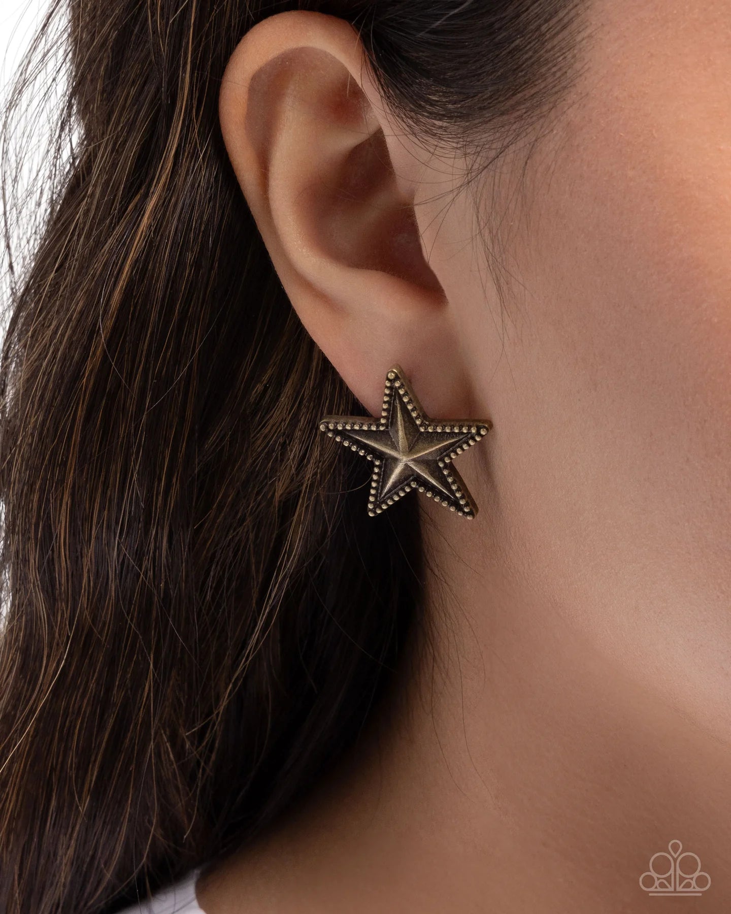 Paparazzi Staunch Studs - Brass Star Post Santa Fe Style Earrings E3160